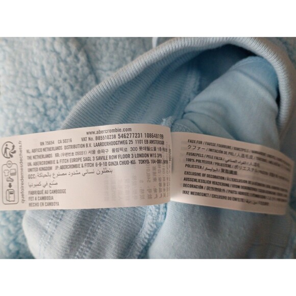 Gilly Hicks A&F Baby Blue Fleece Sleep Lounge Pants Pockets Drawstring Sz Small - Picture 6 of 9